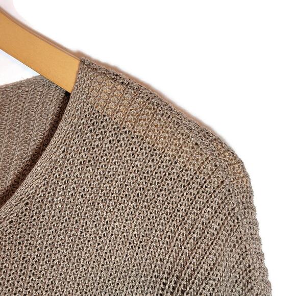 Aritzia Babaton Linen & Silk Sweater Scoop Neck 3/4 Sleeve Pullover Casual M - Picture 3 of 11